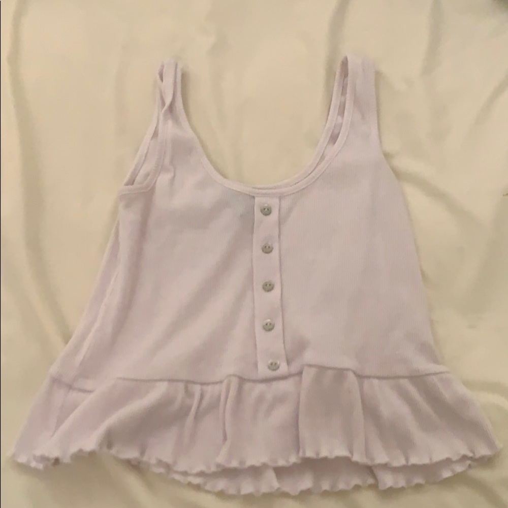 white tank top with frilled bottom